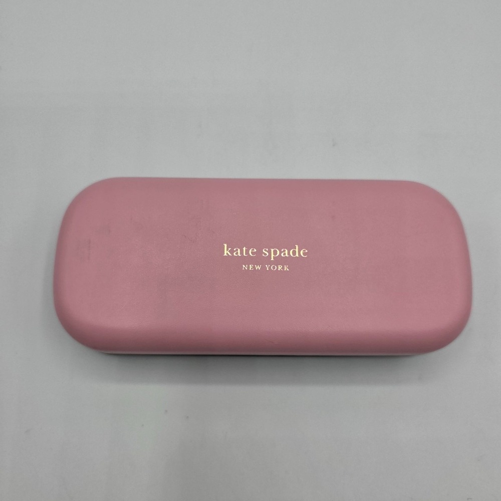 Kate Spade New York Pink Green Hard‎ Shell Eyeglass Case with Pouch Designer